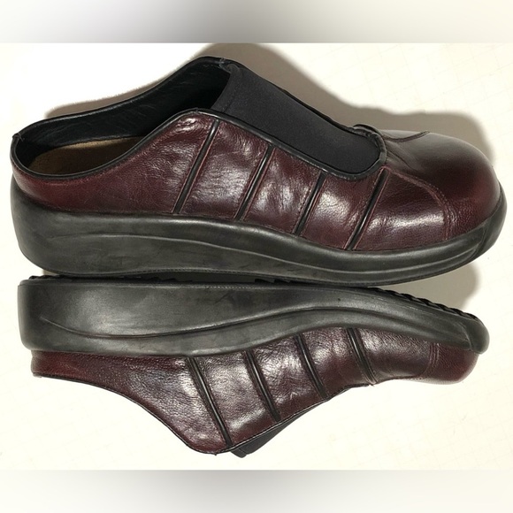 Birkenstock Tatami Jiro Maroon / Red Leather Mules Clogs - Picture 6 of 11